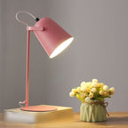 Nordic Macaron Bedside Table Lamp with Adjustable Metal Bucket Shade