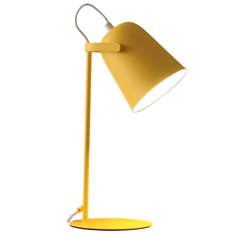Nordic Macaron Bedside Table Lamp with Adjustable Metal Bucket Shade
