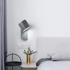 Nordic Macaron Rotatable Wall Light with Cylinder Shade and Switch for Bedroom