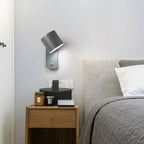 Nordic Macaron Rotatable Wall Light with Cylinder Shade and Switch for Bedroom