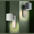 Nordic Macaron Rotatable Wall Light with Cylinder Shade and Switch for Bedroom