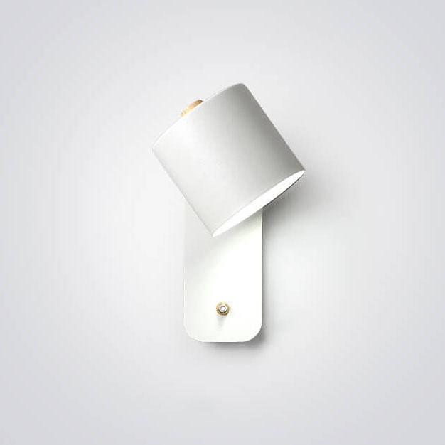 Nordic Macaron Rotatable Wall Light with Cylinder Shade and Switch for Bedroom