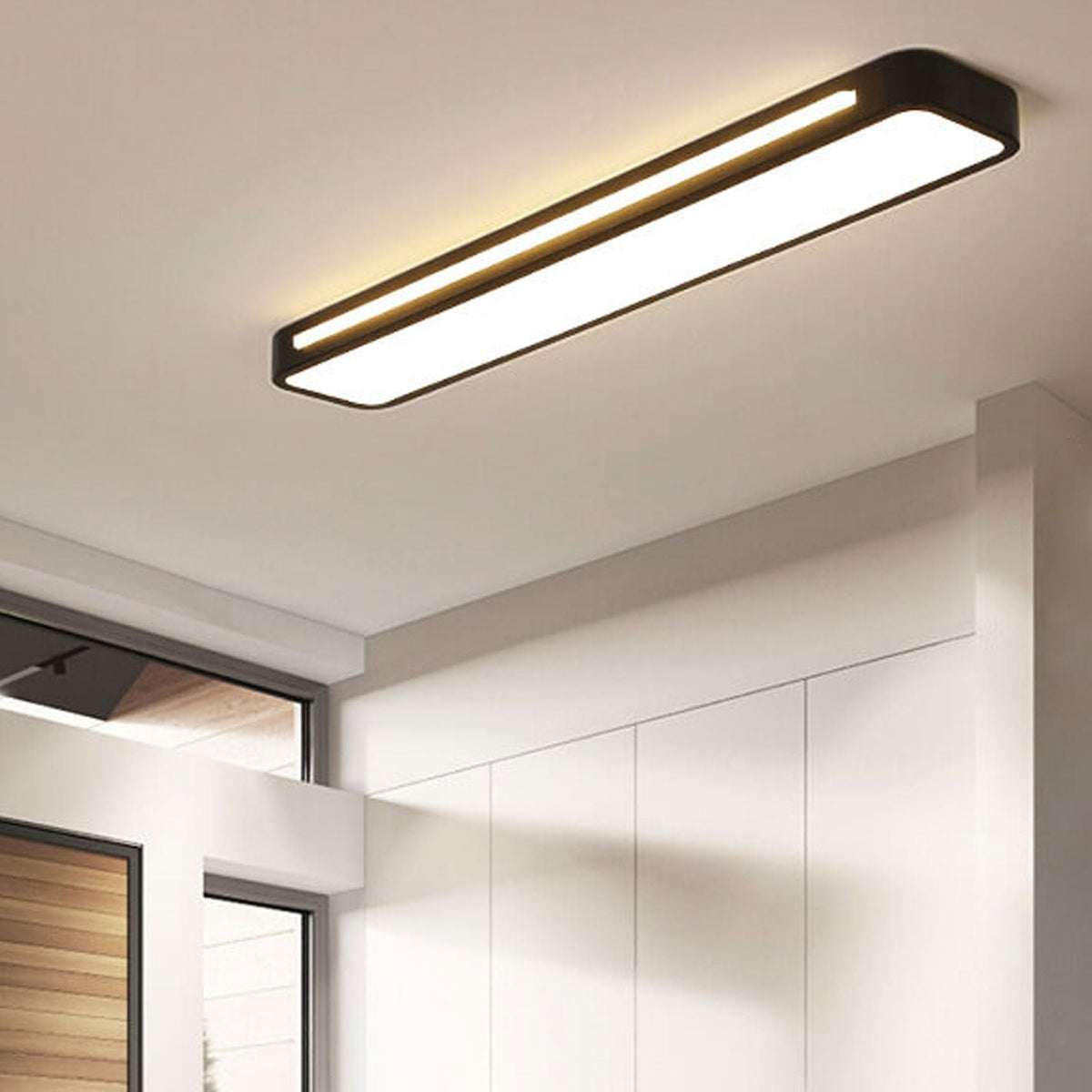 Nordic Minimalist Long LED Flush Mount Ceiling Light for Hallway
