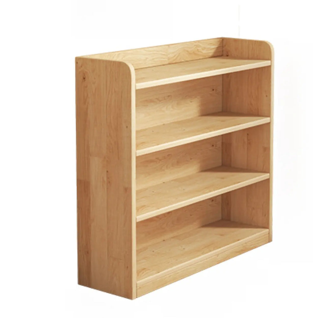 Solid Wood Bookcase Unpainted Wooden Bookshelf Freestanding Open Storage Shelving Unit Scandinavian Shelf for Living Room | Study and Kids Room
