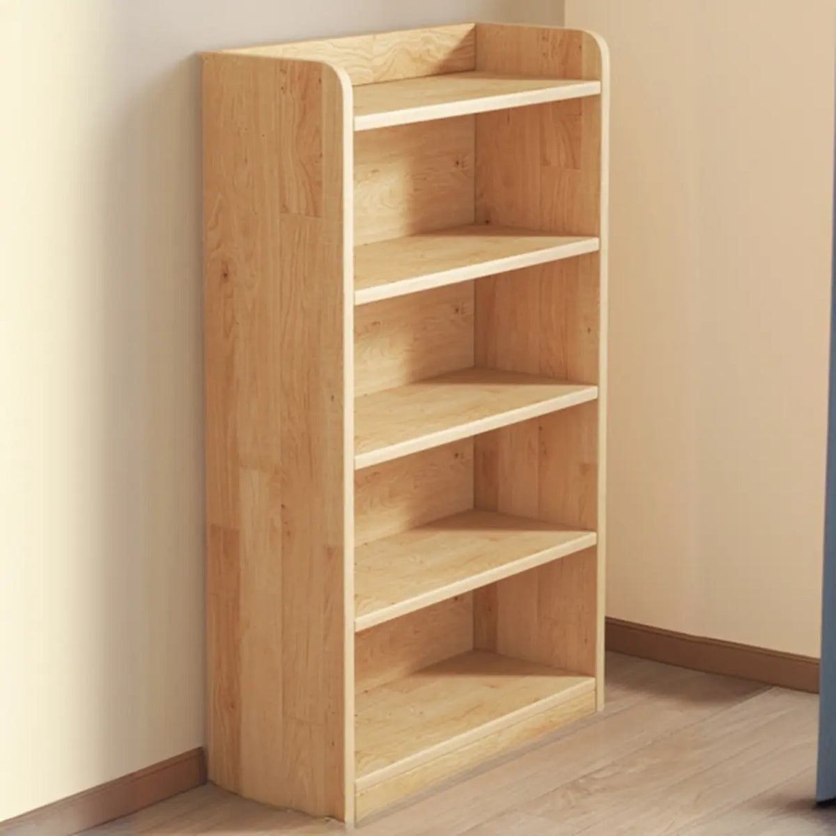Solid Wood Bookcase Unpainted Wooden Bookshelf Freestanding Open Storage Shelving Unit Scandinavian Shelf for Living Room | Study and Kids Room