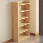 Solid Wood Bookcase Unpainted Wooden Bookshelf Freestanding Open Storage Shelving Unit Scandinavian Shelf for Living Room | Study and Kids Room
