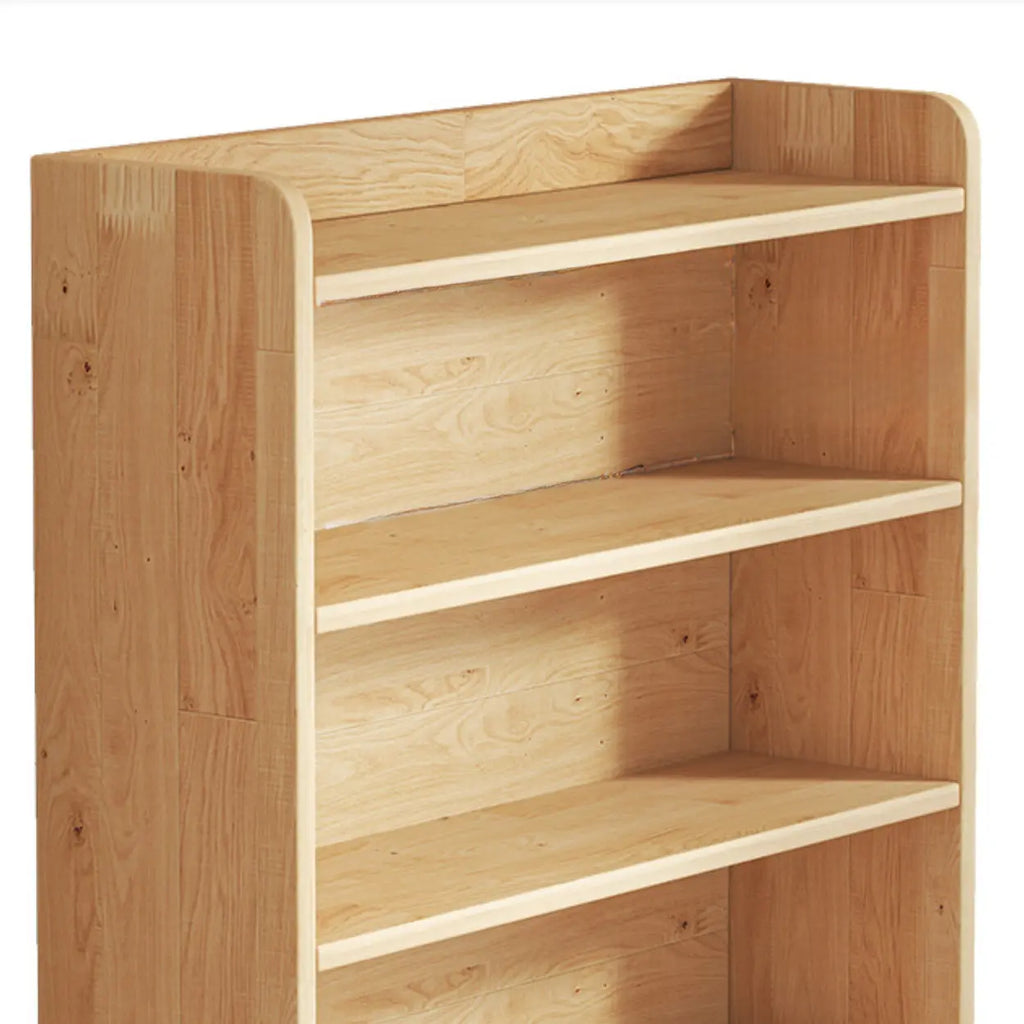Solid Wood Bookcase Unpainted Wooden Bookshelf Freestanding Open Storage Shelving Unit Scandinavian Shelf for Living Room | Study and Kids Room