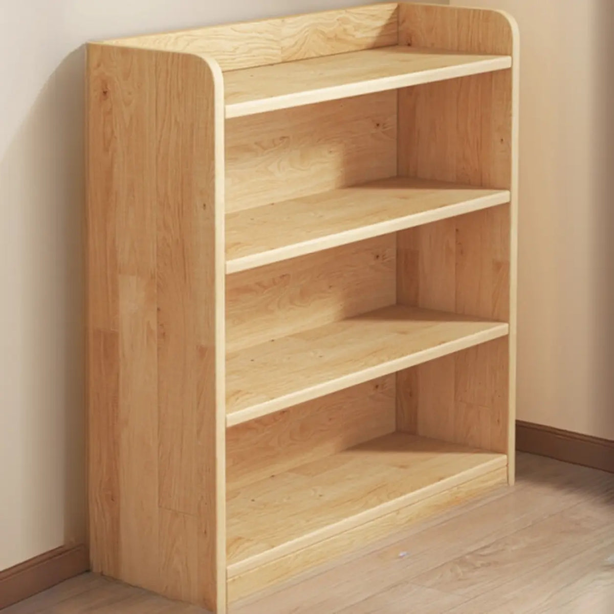 Solid Wood Bookcase Unpainted Wooden Bookshelf Freestanding Open Storage Shelving Unit Scandinavian Shelf for Living Room | Study and Kids Room