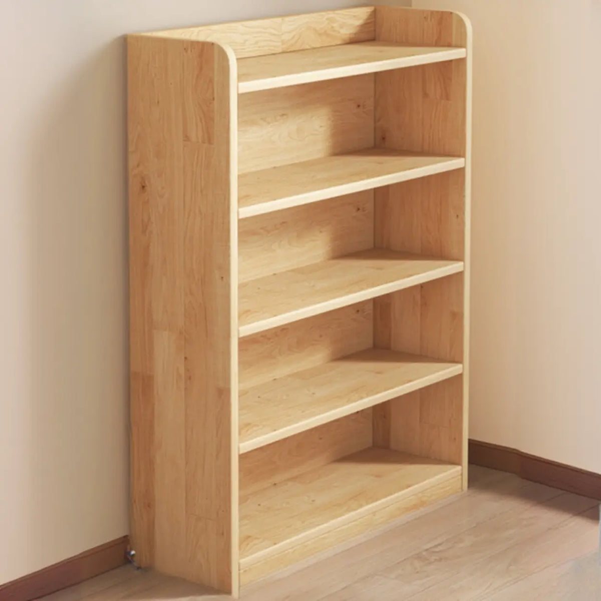 Solid Wood Bookcase Unpainted Wooden Bookshelf Freestanding Open Storage Shelving Unit Scandinavian Shelf for Living Room | Study and Kids Room