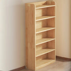 Solid Wood Bookcase Unpainted Wooden Bookshelf Freestanding Open Storage Shelving Unit Scandinavian Shelf for Living Room | Study and Kids Room