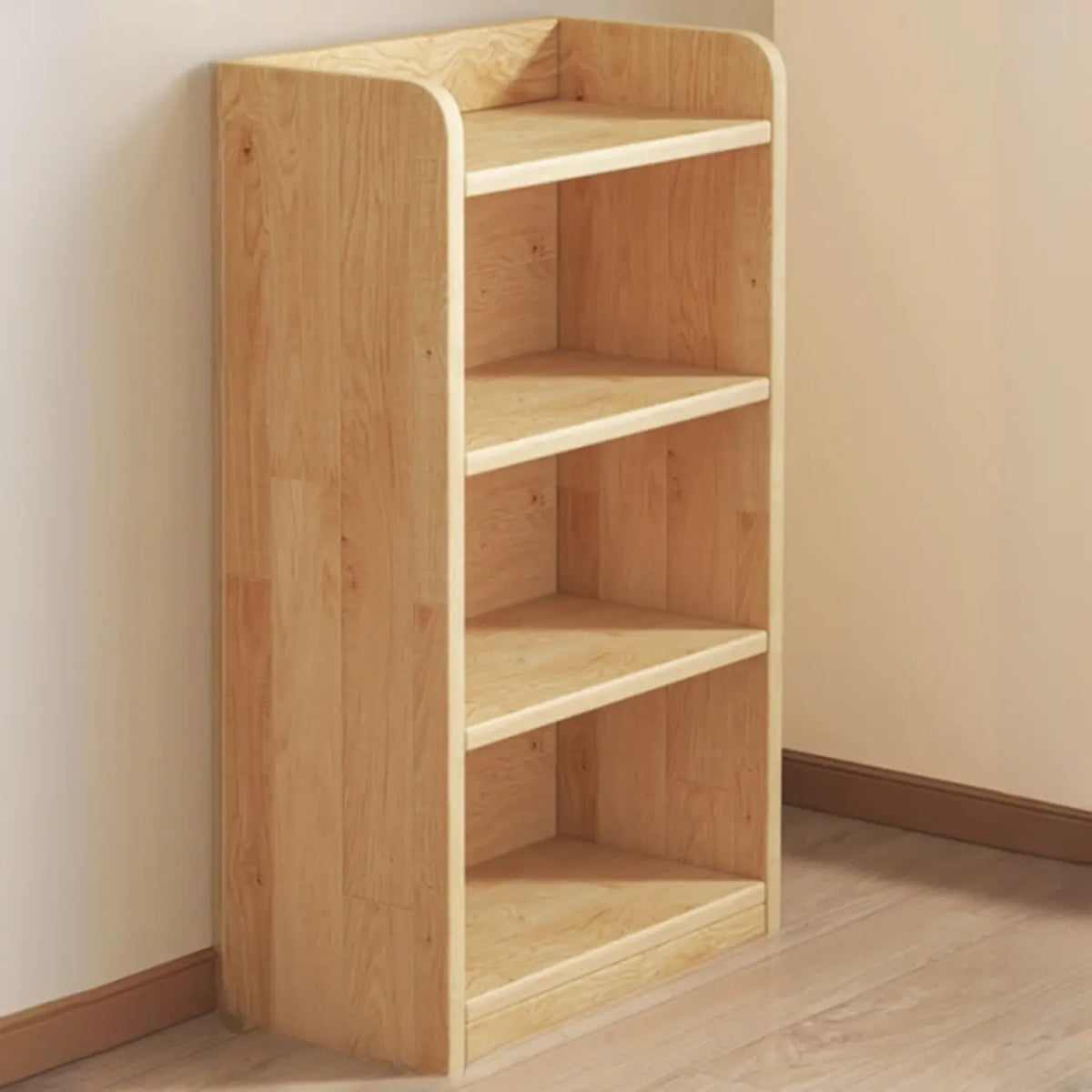 Solid Wood Bookcase Unpainted Wooden Bookshelf Freestanding Open Storage Shelving Unit Scandinavian Shelf for Living Room | Study and Kids Room