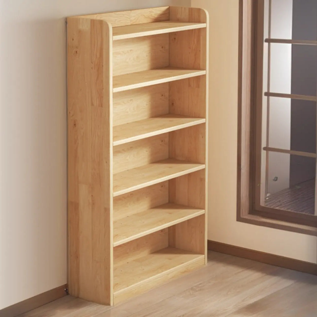 Solid Wood Bookcase Unpainted Wooden Bookshelf Freestanding Open Storage Shelving Unit Scandinavian Shelf for Living Room | Study and Kids Room