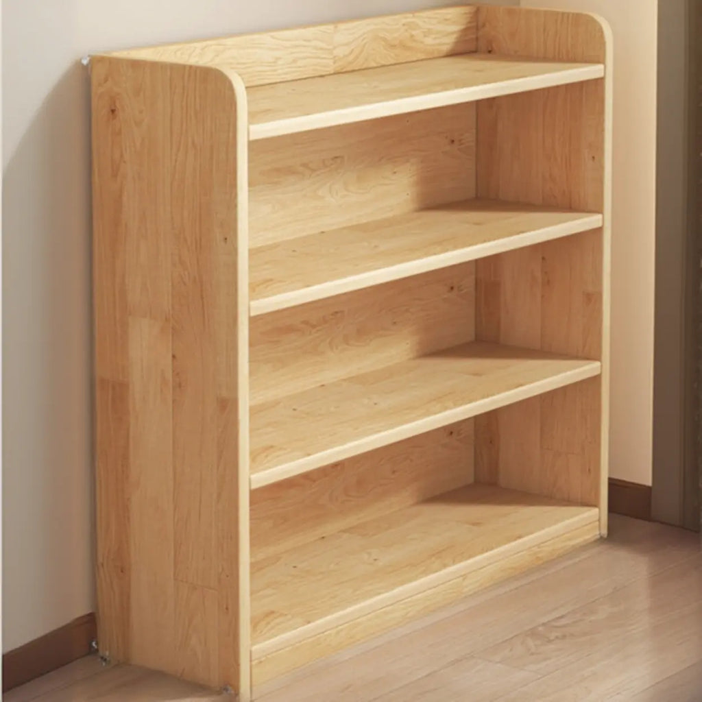 Solid Wood Bookcase Unpainted Wooden Bookshelf Freestanding Open Storage Shelving Unit Scandinavian Shelf for Living Room | Study and Kids Room