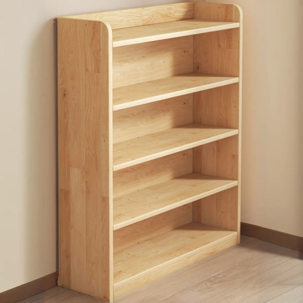 Solid Wood Bookcase Unpainted Wooden Bookshelf Freestanding Open Storage Shelving Unit Scandinavian Shelf for Living Room | Study and Kids Room