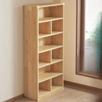 Solid Wood Bookcase Unpainted Wooden Bookshelf Freestanding Open Storage Shelving Unit Scandinavian Shelf for Living Room | Study and Kids Room