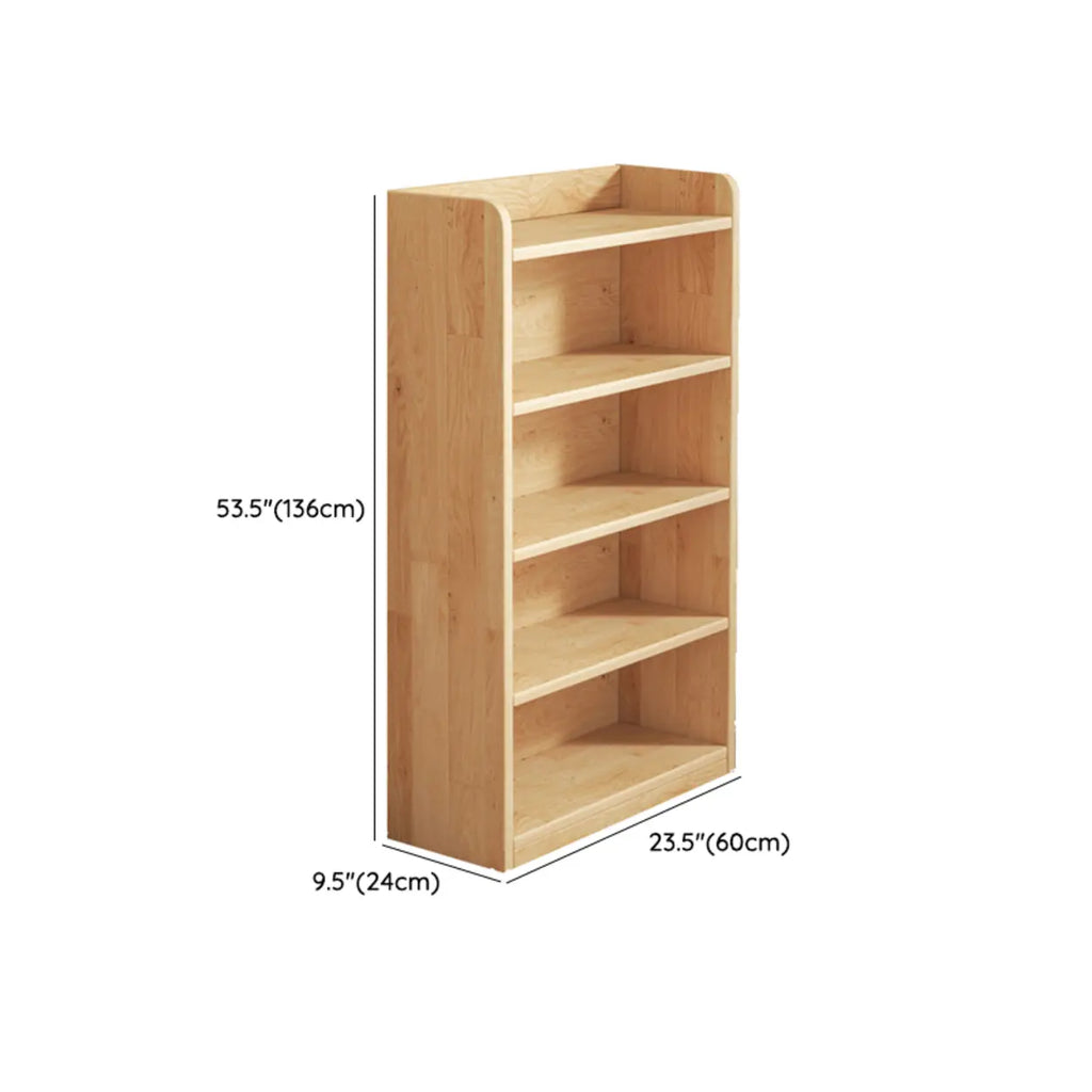 Solid Wood Bookcase Unpainted Wooden Bookshelf Freestanding Open Storage Shelving Unit Scandinavian Shelf for Living Room | Study and Kids Room
