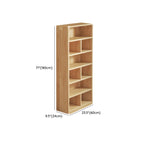 Solid Wood Bookcase Unpainted Wooden Bookshelf Freestanding Open Storage Shelving Unit Scandinavian Shelf for Living Room | Study and Kids Room
