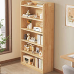 Solid Wood Bookcase Unpainted Wooden Bookshelf Freestanding Open Storage Shelving Unit Scandinavian Shelf for Living Room | Study and Kids Room