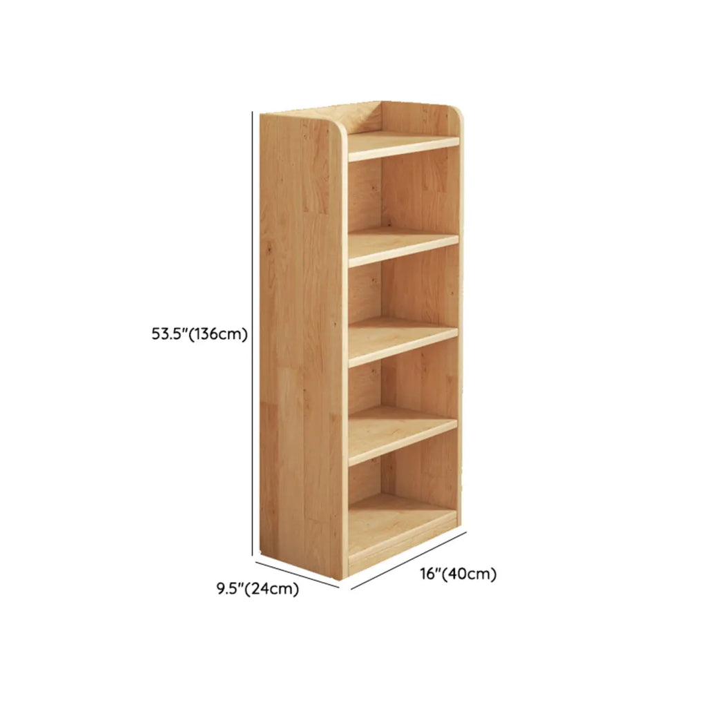 Solid Wood Bookcase Unpainted Wooden Bookshelf Freestanding Open Storage Shelving Unit Scandinavian Shelf for Living Room | Study and Kids Room