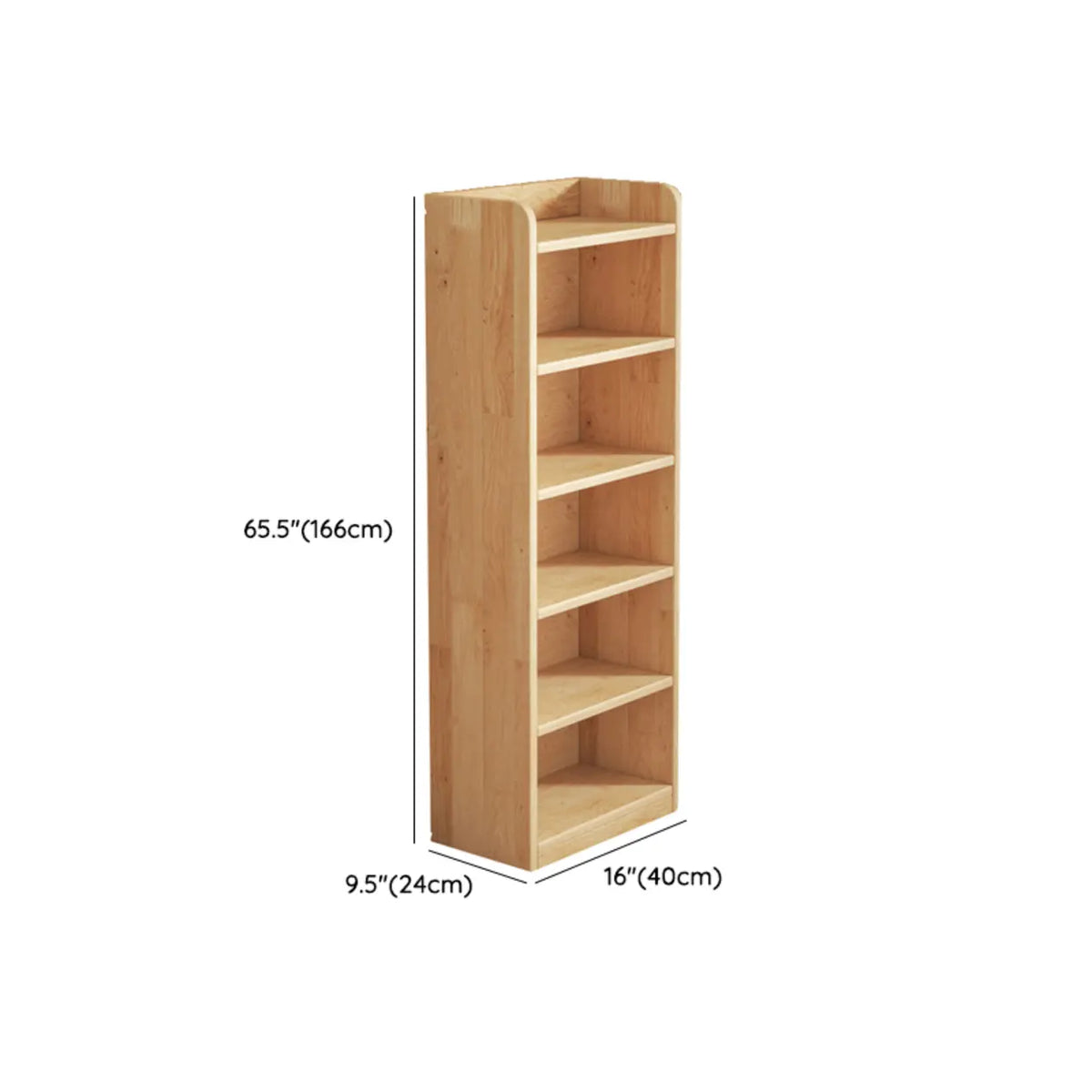 Solid Wood Bookcase Unpainted Wooden Bookshelf Freestanding Open Storage Shelving Unit Scandinavian Shelf for Living Room | Study and Kids Room
