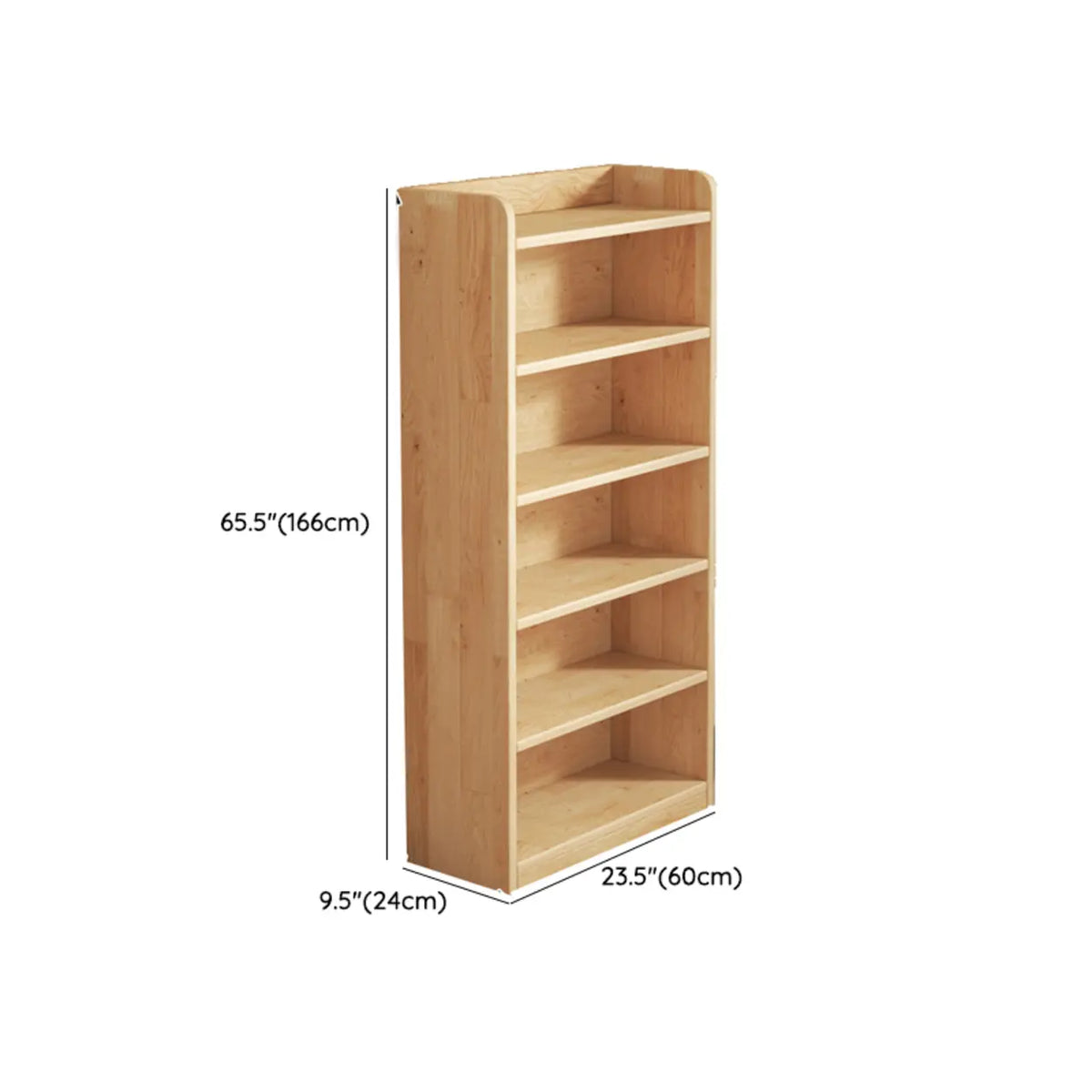 Solid Wood Bookcase Unpainted Wooden Bookshelf Freestanding Open Storage Shelving Unit Scandinavian Shelf for Living Room | Study and Kids Room
