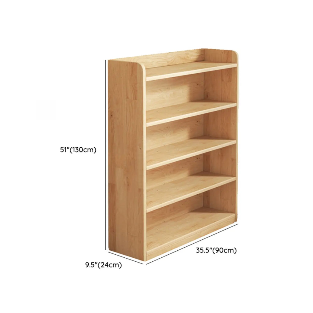 Solid Wood Bookcase Unpainted Wooden Bookshelf Freestanding Open Storage Shelving Unit Scandinavian Shelf for Living Room | Study and Kids Room