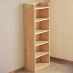Solid Wood Bookcase Unpainted Wooden Bookshelf Freestanding Open Storage Shelving Unit Scandinavian Shelf for Living Room | Study and Kids Room