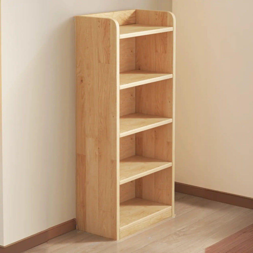 Solid Wood Bookcase Unpainted Wooden Bookshelf Freestanding Open Storage Shelving Unit Scandinavian Shelf for Living Room | Study and Kids Room