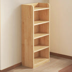 Solid Wood Bookcase Unpainted Wooden Bookshelf Freestanding Open Storage Shelving Unit Scandinavian Shelf for Living Room | Study and Kids Room