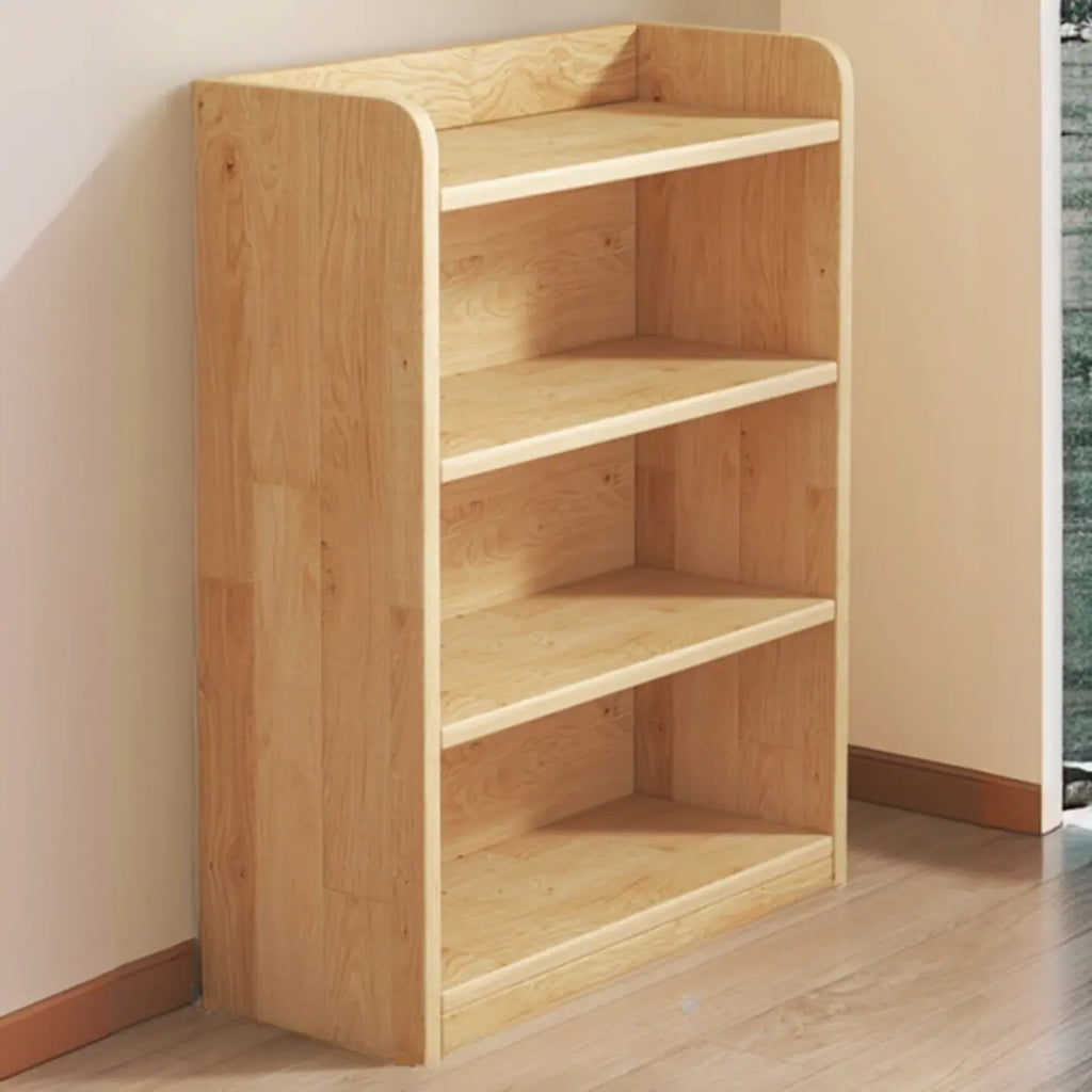 Solid Wood Bookcase Unpainted Wooden Bookshelf Freestanding Open Storage Shelving Unit Scandinavian Shelf for Living Room | Study and Kids Room