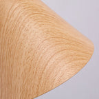 Nordic Swing Arm Wall Light with Wood Grain Cone Shade for Bedroom