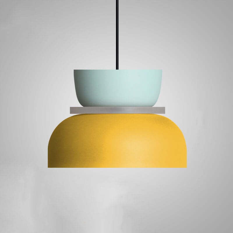 Nordic Two Tone Macaron Pendant Light with Metal Shades for Kitchen Island