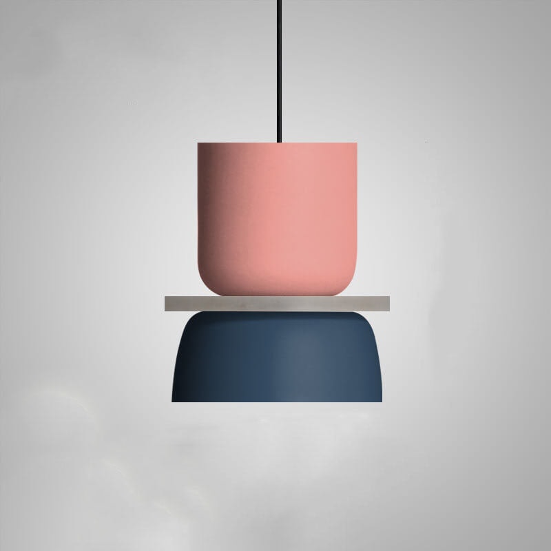 Nordic Two Tone Macaron Pendant Light with Metal Shades for Kitchen Island