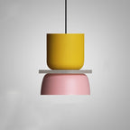 Nordic Two Tone Macaron Pendant Light with Metal Shades for Kitchen Island