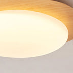 Nordic Wood Grain Pebble LED Flush Mount Ceiling Light with Opal Diffuser