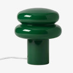 Opal Glass Mushroom Table Lamp with Stacked Glossy Shade for Bedside