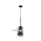 Modern Ironwork And Glass Pendant Light With Dome Shade