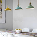 Loft Metal Dome Pendant Lights With Braided Cord LED Light