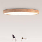 Ultra Slim Wooden Round Ceiling Light With Integrated LED Light