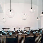 Clear Glass Globe Pendant Lights With LED Light