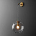 Hanging Glass Globe Wall Light Sconce With Swing Arm