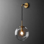 Hanging Glass Globe Wall Light Sconce With Swing Arm