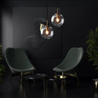 Hanging Glass Globe Wall Light Sconce With Swing Arm