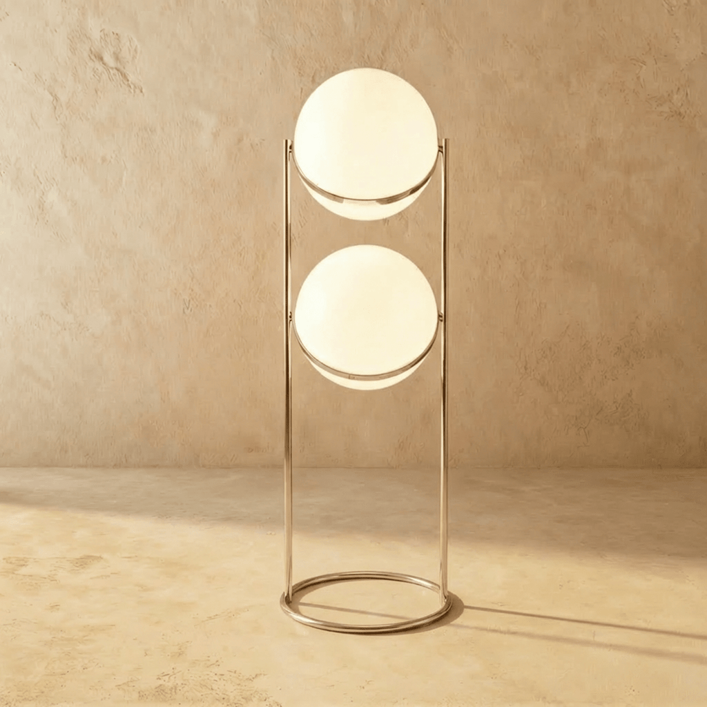 Modern Chrome Tiered Floor Lamp With Layered Circular Shade