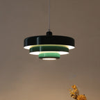 Retro Tiered Metal Pendant Light with Layered Round Shade for Dining Room