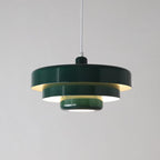 Retro Tiered Metal Pendant Light with Layered Round Shade for Dining Room