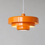 Retro Tiered Metal Pendant Light with Layered Round Shade for Dining Room