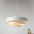 Retro Tiered Metal Pendant Light with Layered Round Shade for Dining Room