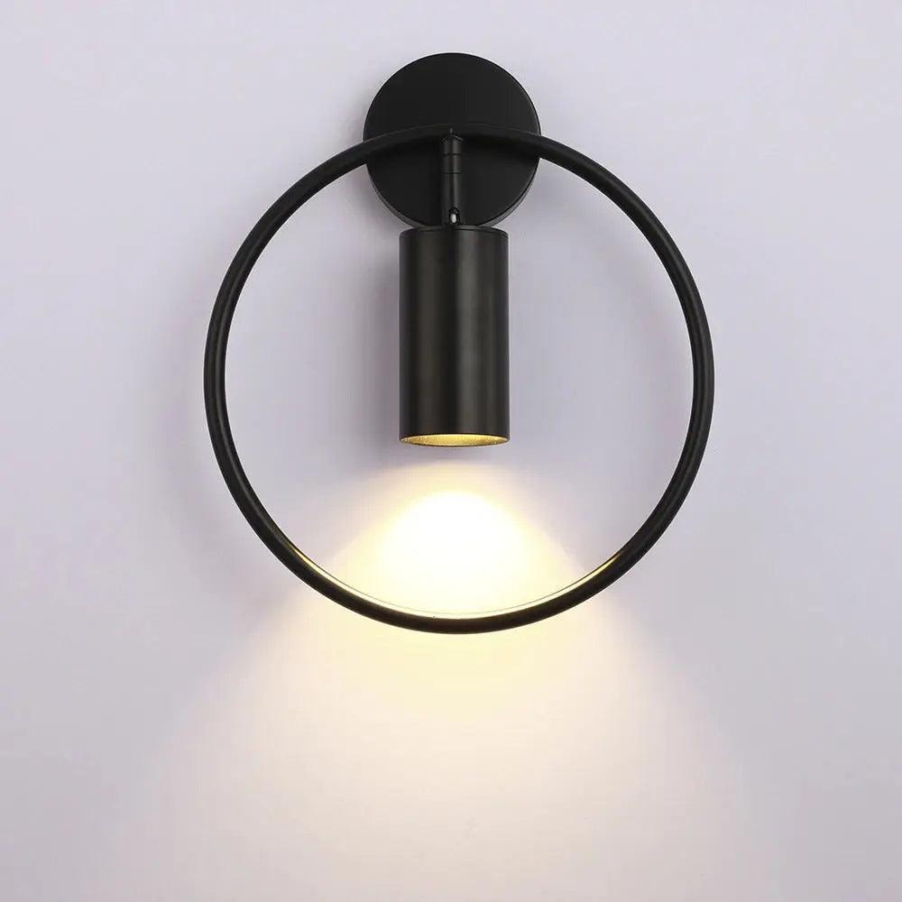 Ring Wall Light with Adjustable Spotlight | Modern Metal Wall Sconce