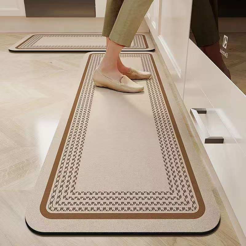 Anti Slip Kitchen Mat Set of Two Absorbent Kitchen Runner and Floor Mat with Rubber Backing for Kitchen Sink | Hallway